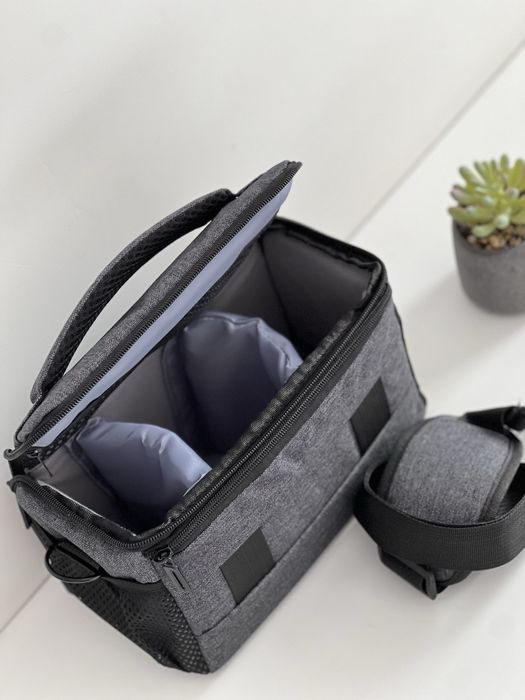 Сумка к фотоаппарату Sony a + дождевик Серый с черным