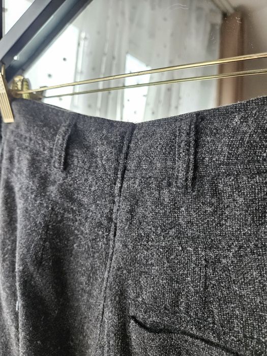 Eleganckie Melanż ZARA Wełniane Spodnie damskie Cygaretki S/36 Wysoki