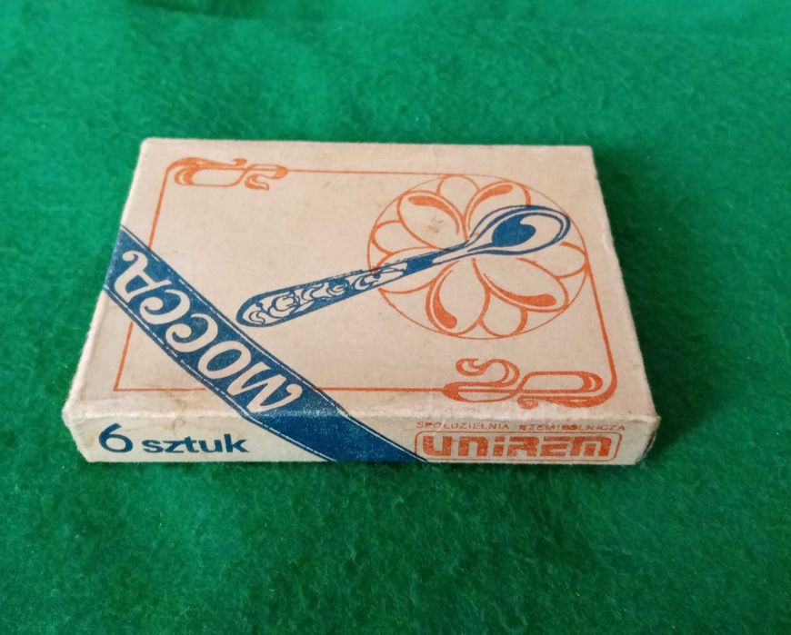 komplet 6 łyżeczek do kawy Mocca - stal nierdzewna, zdobienia, PRL