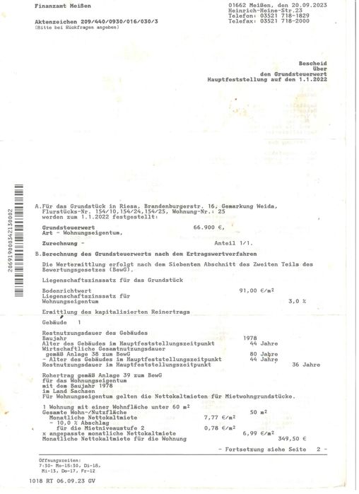 Продається своя 2 кімн. кв. у Німеччині (01587 Riesa)