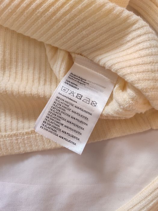 Кардиган H&M лимонний віскоза XS-S-M укорочений з зав'язками