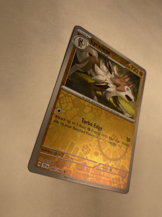 „Lycanroc” 090/162 reverse holo Karta Pokemon Oryginał