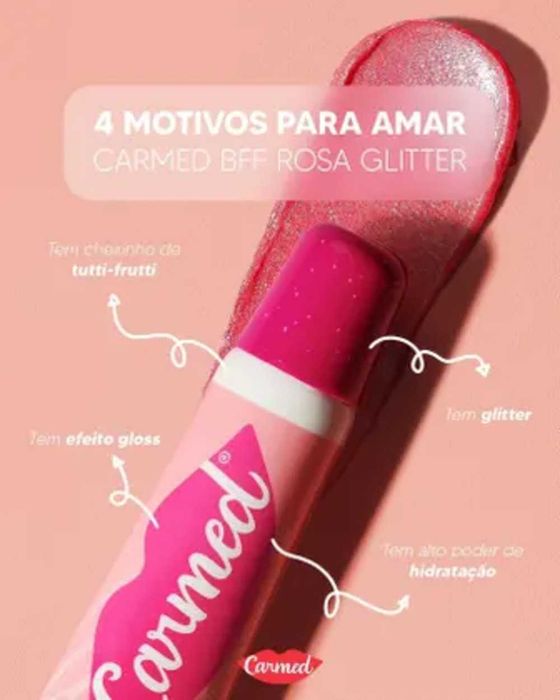 Carmed Hidratante Labial Rosa Glitter