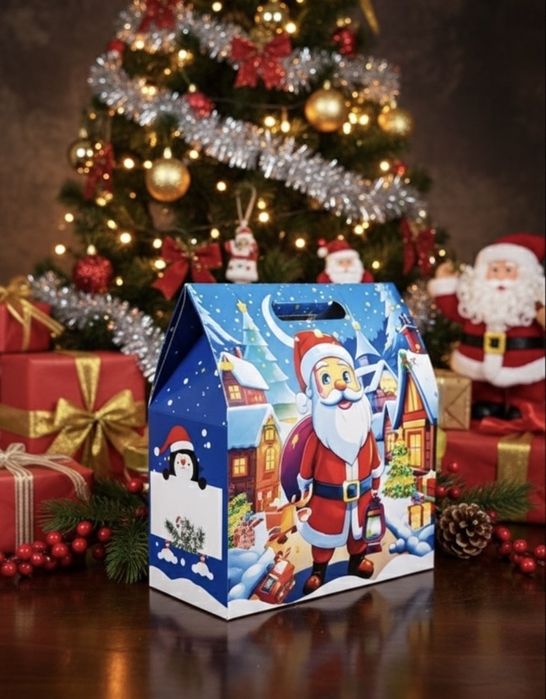 Pudełko pod choinkę świąteczne dla dziecka kuferek box