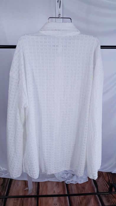 Koszula Damska Biała Oversize Teksturowana Casual Missguided S 36