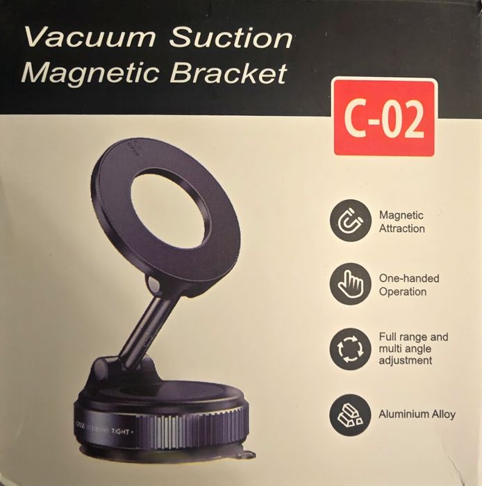 Uchwyt Magnetyczny MagSafe z Przyssawką Próżniową C-02, kolor biały