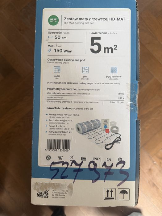 Zestaw maty grzewczej 5m2