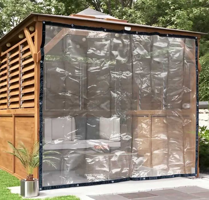 FOLIA Przeźroczysta PLANDEKA Bezbarwna Na ALTANĘ Taras 2x3m Rozmiary