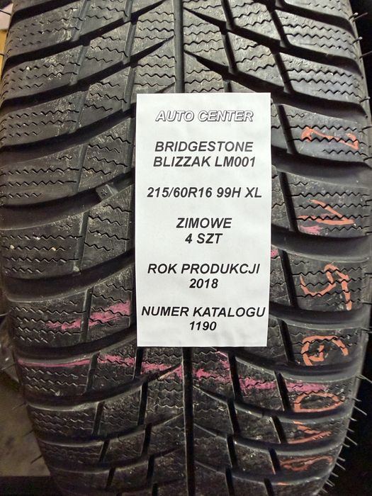 Opony zimowe 215/60R16 99H XL Bridgestone Blizzak LM001 | 2 sztuki