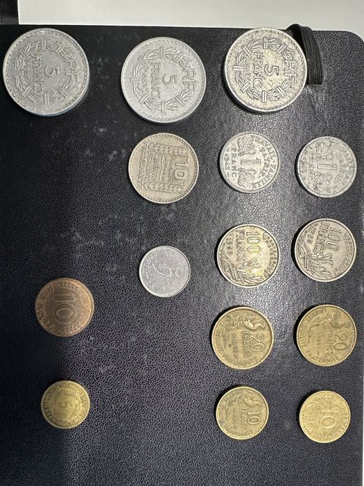 Moedas antigas de Franca e Alemanha