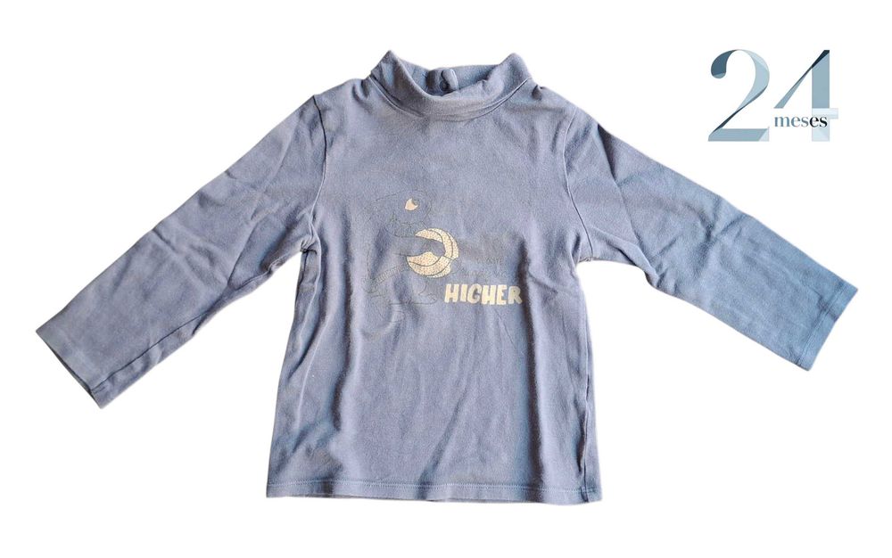 Camisola Gola Alta Azul Kiabi 24 meses