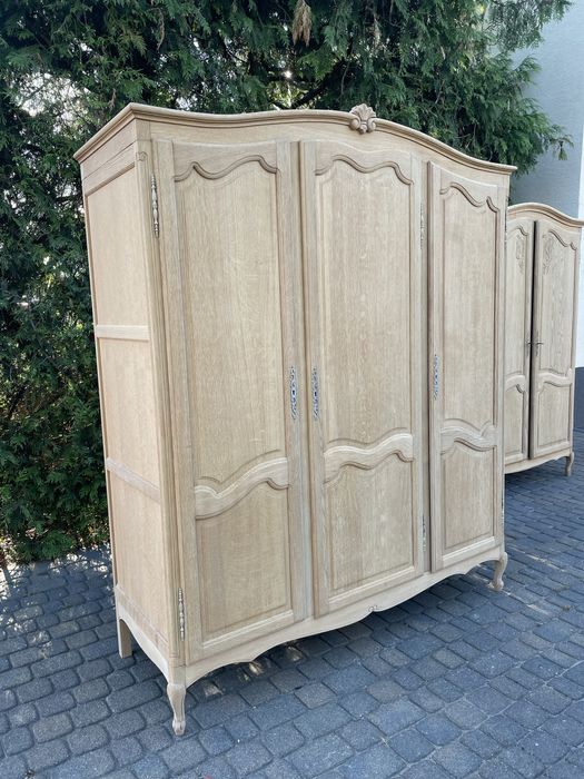 Szafa ludwikowska ubraniowa oczyszczona dąb stan surowy Ludwik XV