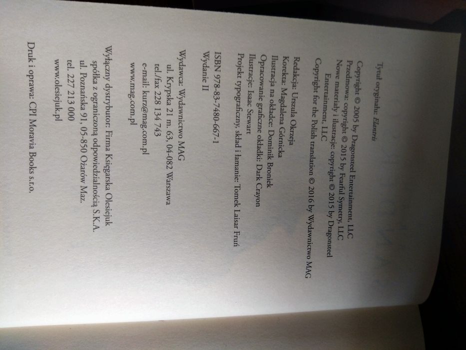 Sprzedam książkę Elantris Sanderson