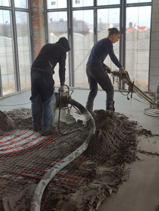 Полусухая, Машинная стяжка пола. Качество, гарантия