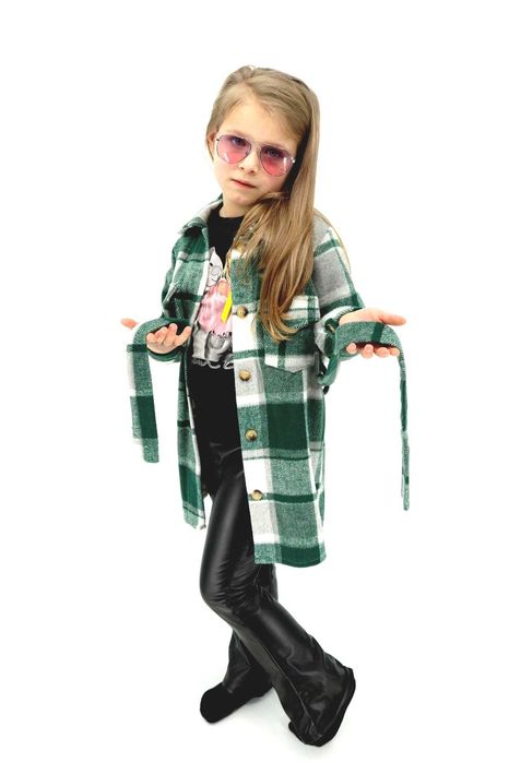 Kurtka koszulowa w kratę dla dziewczynki NOWA