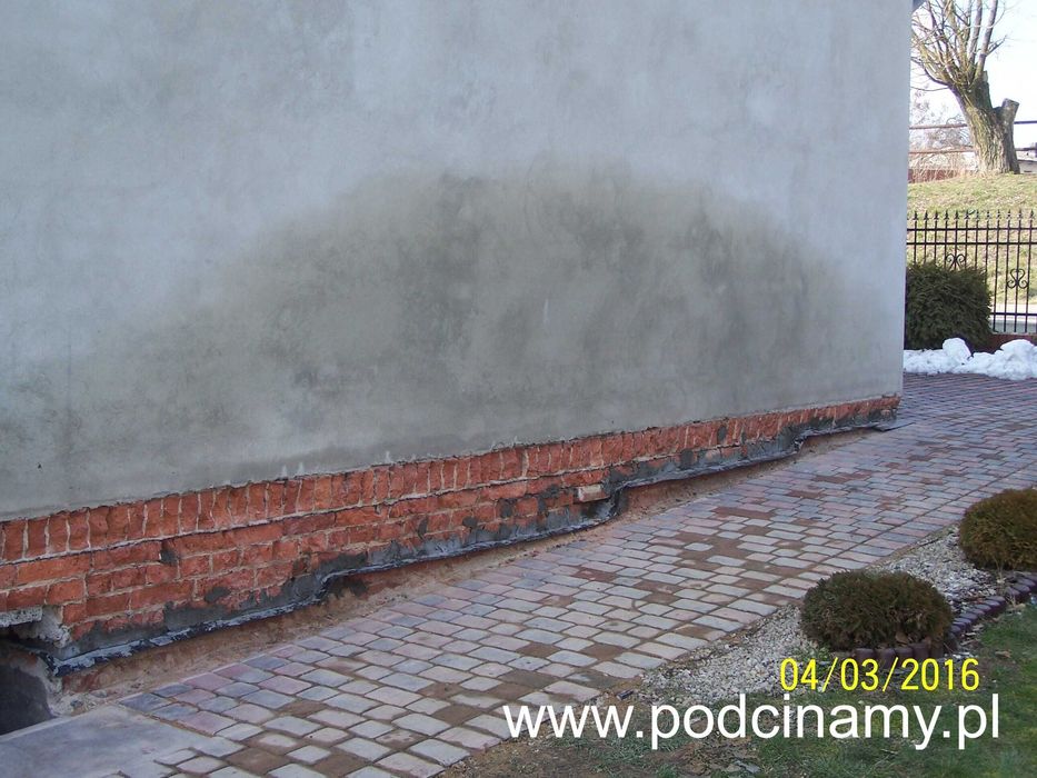 OSUSZANIE BUDYNKÓW MURÓW, wymiana izolacji poziomej - podcinanie