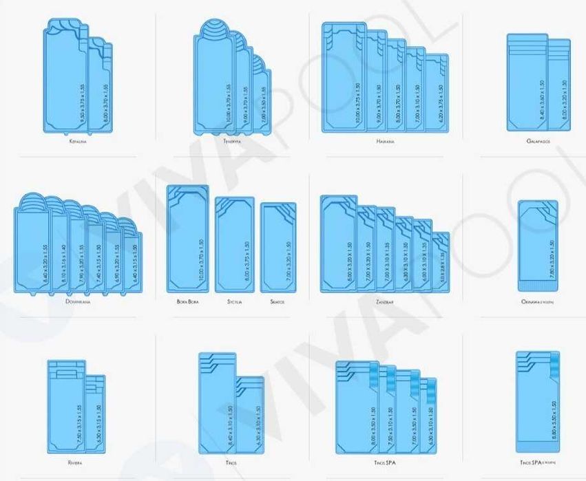 Basen rodzinny z osprzętem PLUS TENERYFA 7,00 x 3,50 Poliestrowy