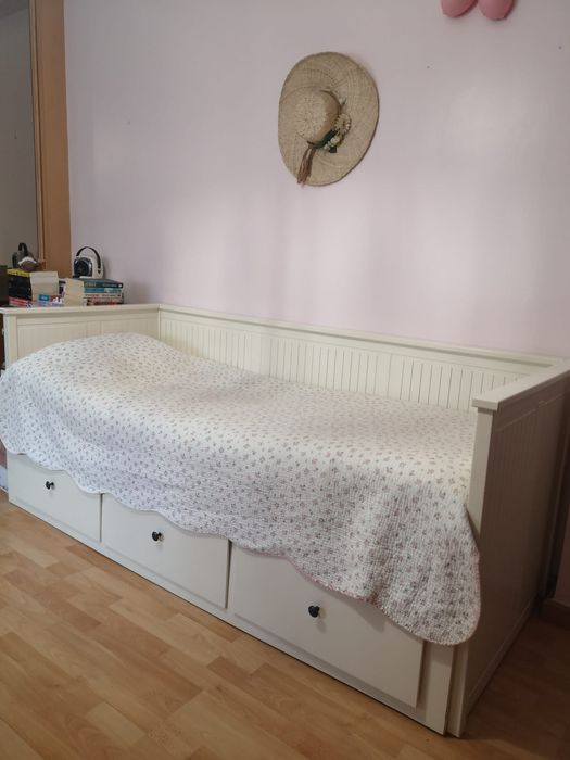 Cama individual dupla c/ 3 gavetas