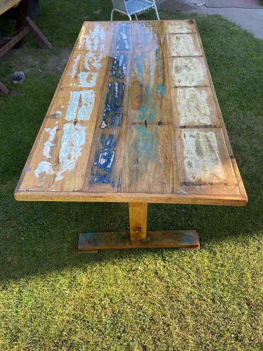 stol tekowy drewniany 180x90 cm unikatowy vintage vidaxl