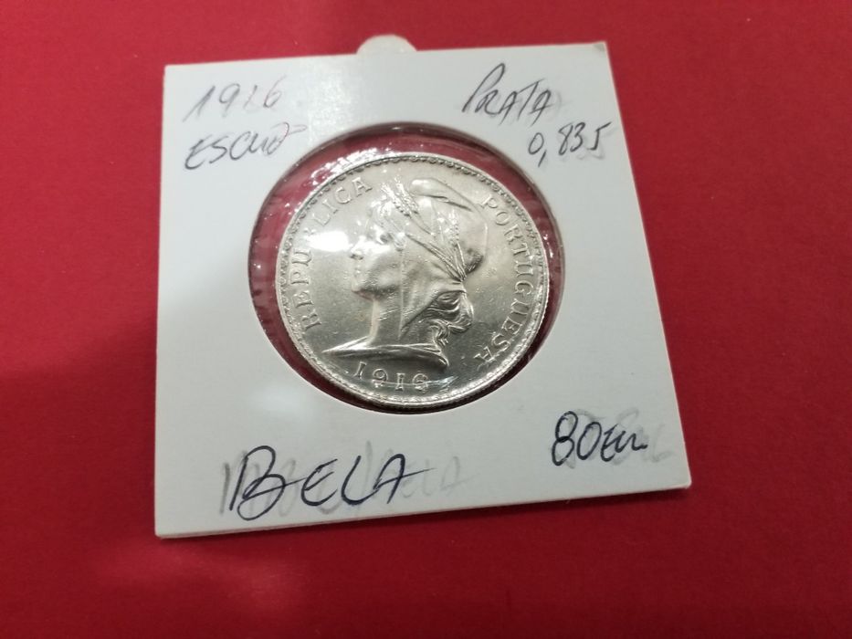Moedas antigas portuguesas em prata.