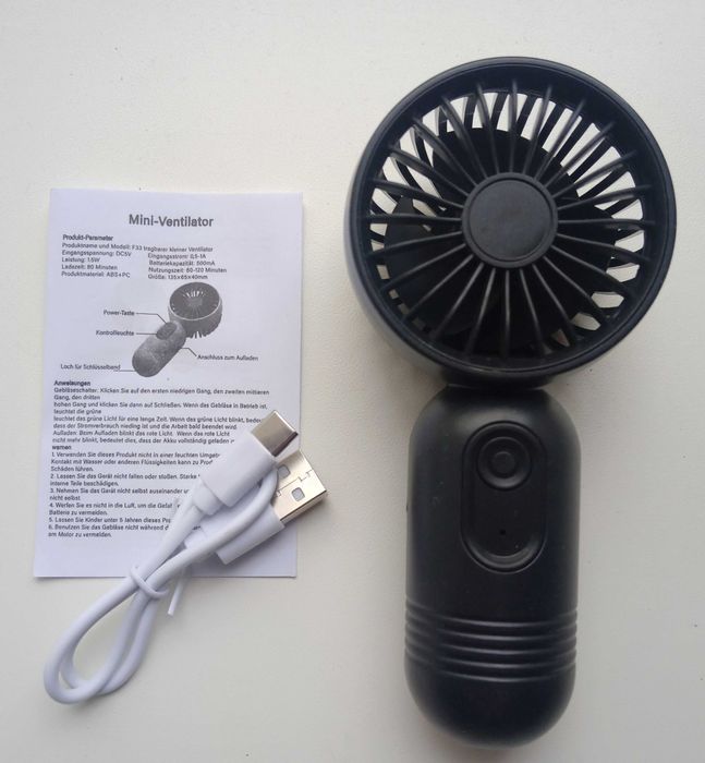 Ручной аккумуляторный мини вентилятор Mini Fan USB F33 1.5W Type-C