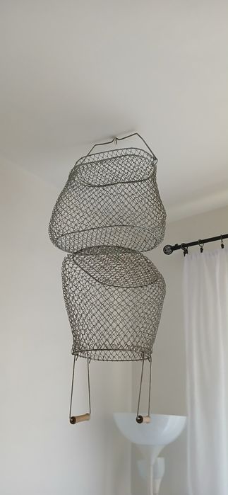 Stara siatka wędkarska,  2szt. Metalowa, nec, koszyk na ryby