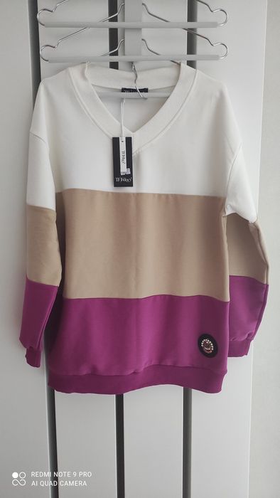 bluza bluzka uni biały pasy