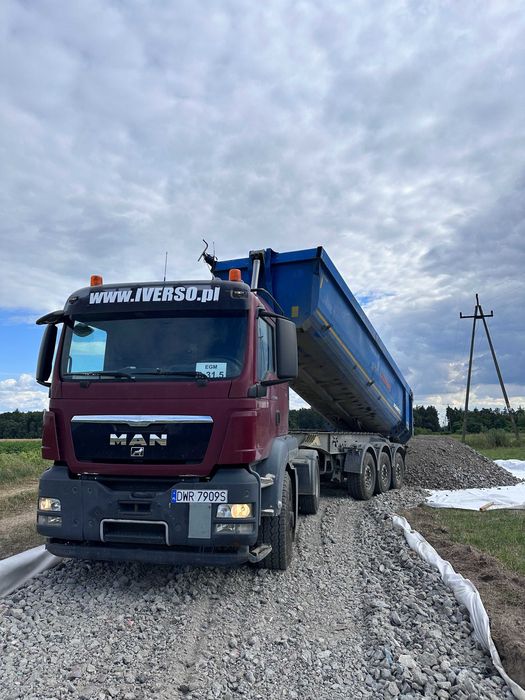 Transport ziemi, kruszyw, piasku 1/12 ton, 20/26 ton, Wywozy