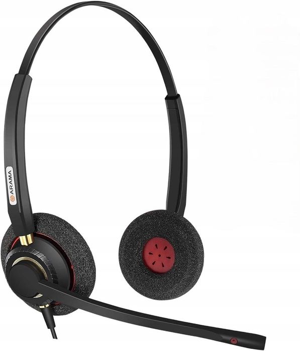 Przewodowy zestaw słuchawkowy do call center Arama A800D.