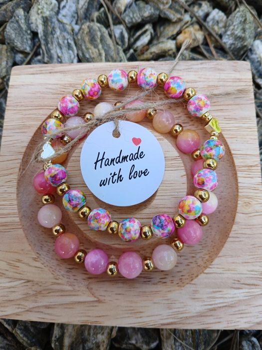 Bransoletki 2w1 z kamienia naturalnego Handmade