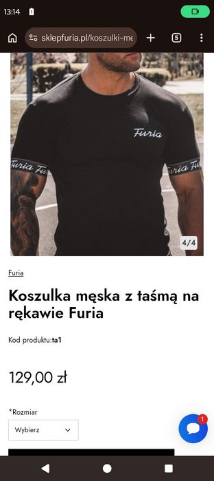 Koszulka męska t-shirt Furia S