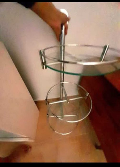ESTANTE/Organizador em Vidro e inox giratória