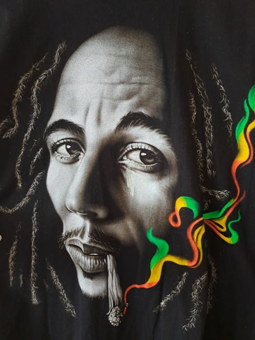 Bob Marley tshirt grafika z przodu i z tyłu