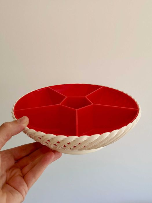 Travessa de petiscos em plástico rígido Emsa – anos 70 / 80