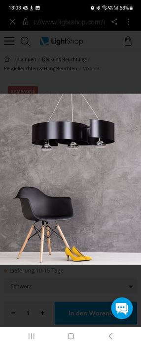 Lampa wisząca Vixon 3 czarna