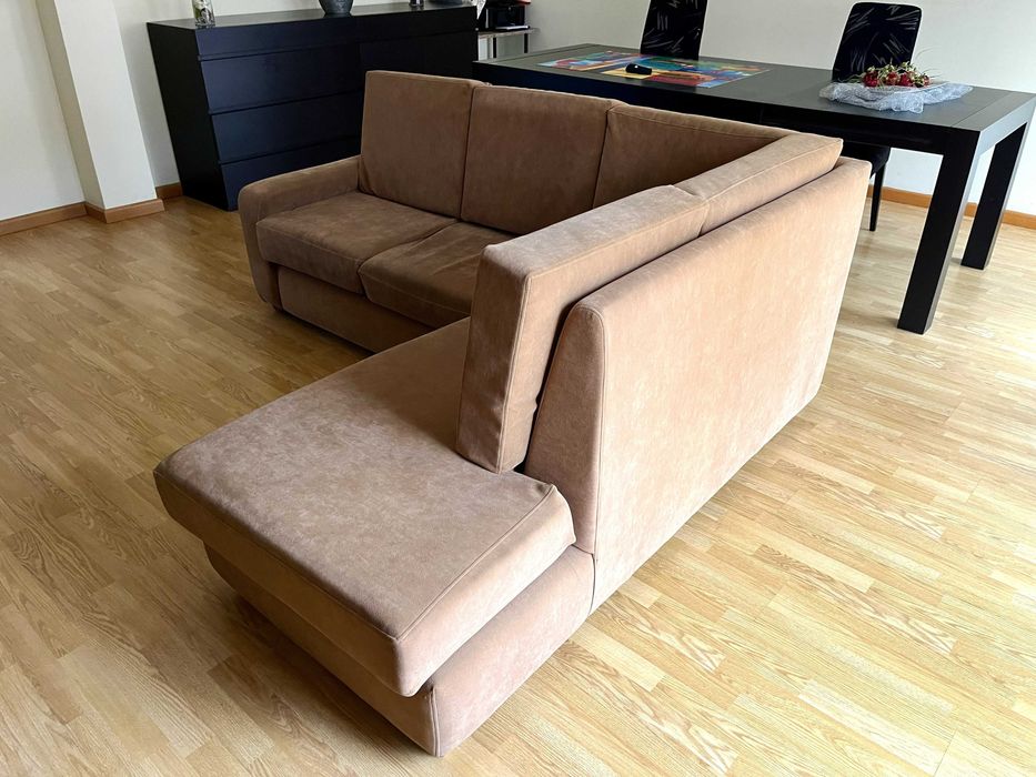Sofá Beje c/ Chaise Longue