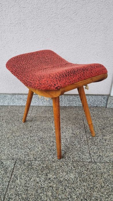 Taboret podnóżek design PRL Lata 60 Czechosłowacja Vintage Retro