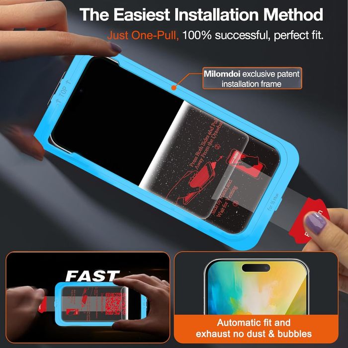 Zestaw 3 Sztuki Folia Ochronna Szkło Hartowane 9H+ do iPhone 16 Plus