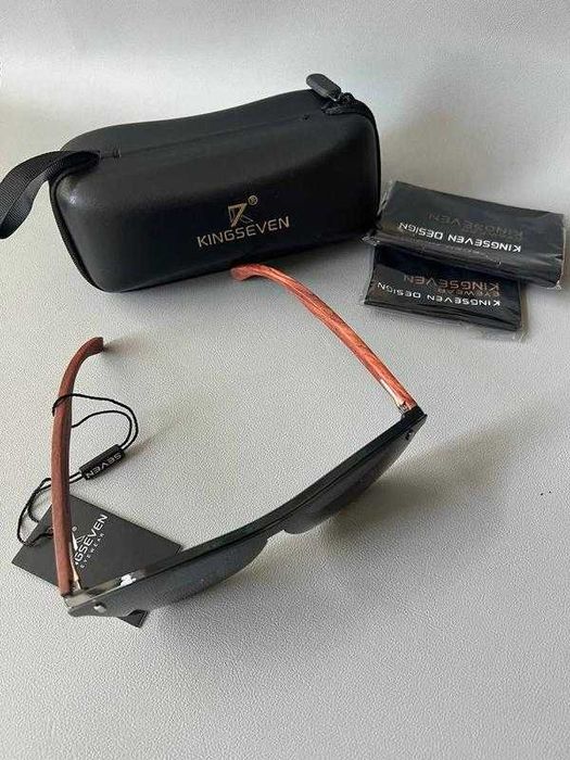 Сонцезахисні окуляри Kingseven (Оригінал) Поляризація  Дерев'яні дужки