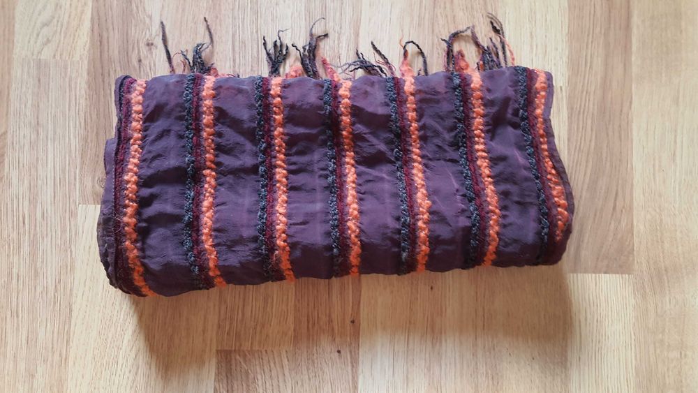 Szal oryginalny szalik wstawki z tiulu, 40x132 cm