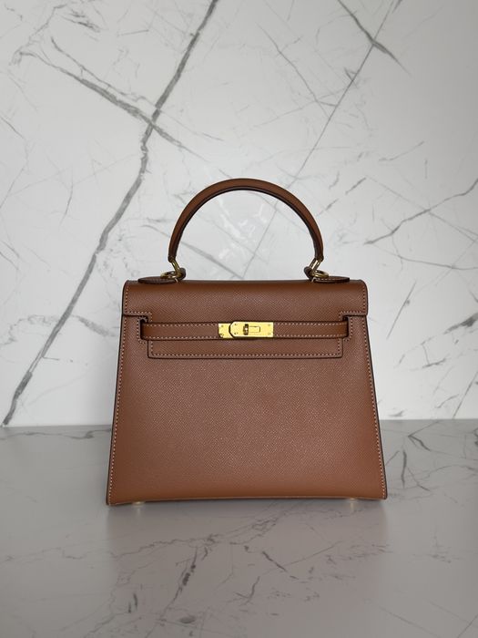 Сумка Hermes Kelly 25 epsom gold, Ермес Келлі коричнева, Эрмес Келли