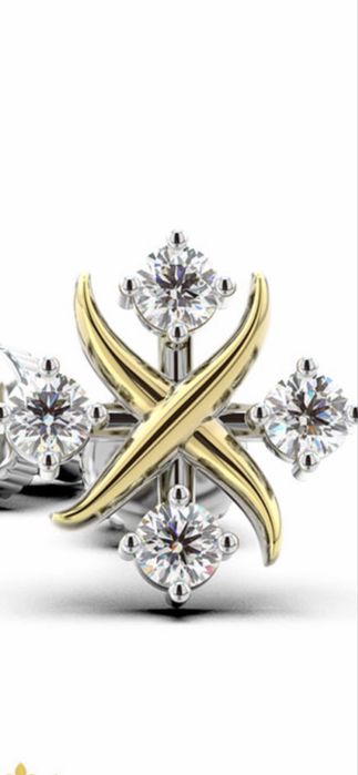 Сережки з діамантами Tiffany#Пусеты с бриллиантами#Золотые серьги