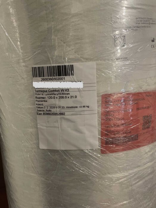 Nowe łóżko 120x200 z pojemnikiem i materacem Tempur Comfort W/H3