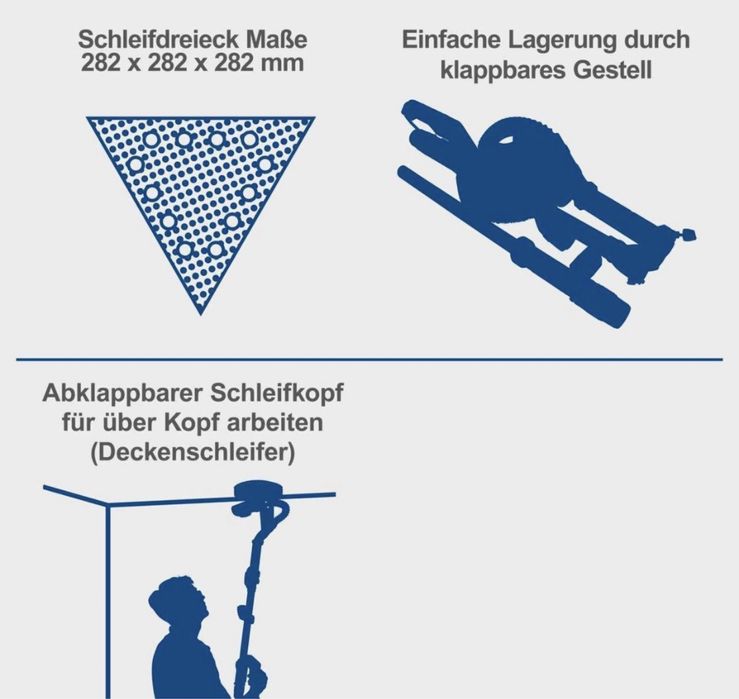 Шліфувальна машина для стель та стінScheppach с двома насадками  DS930