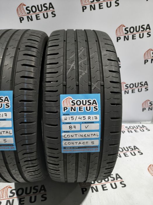 2 pneus semi novos 215-45R17 Continental - Oferta dos Portes