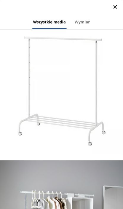 Wieszak Ikea Rigga Biały