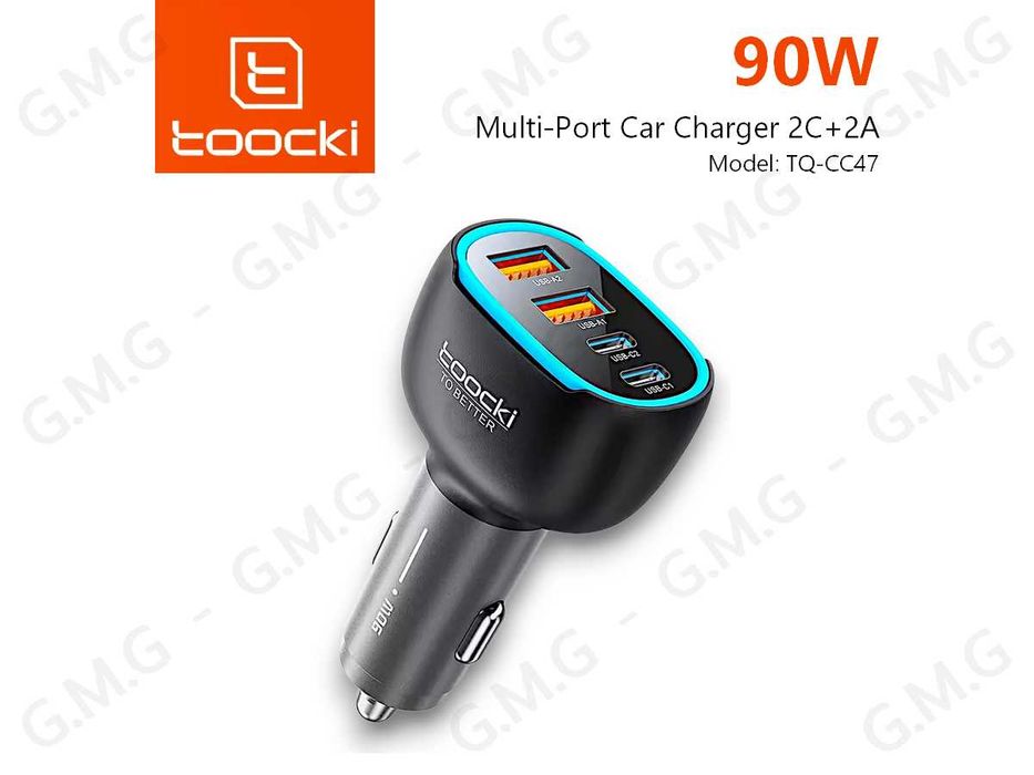 Зарядний пристрій TOOCKI 90W Multi-Port Car Charger 2C+2A (TQ-CC47)