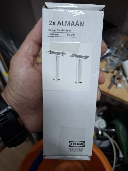 Ikea Almaan 2x nóżki nogi metalowe inox regulowane 12-20cm