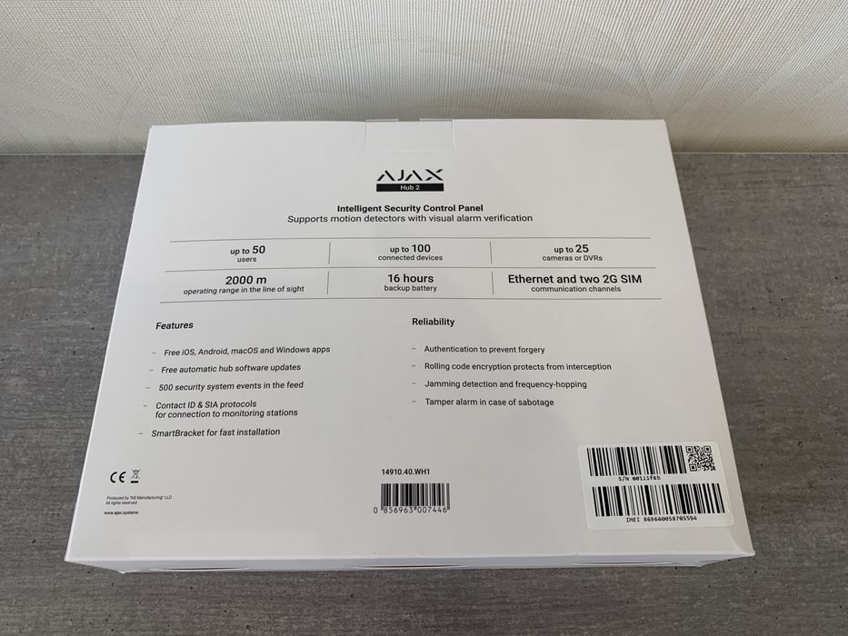Бездротова‼️ AJAX Starterkit 2 HUB 2 сигналізація Беспроводная GSM 3G 4G LTE сигнализация в дом офис квартиру на аккумуляторе управление с телефона