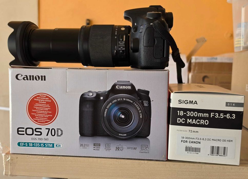 Canon EOS 70D + Sigma 18-300mm f/3.5-6.3 DC Macro OS HSM – Excelente estado